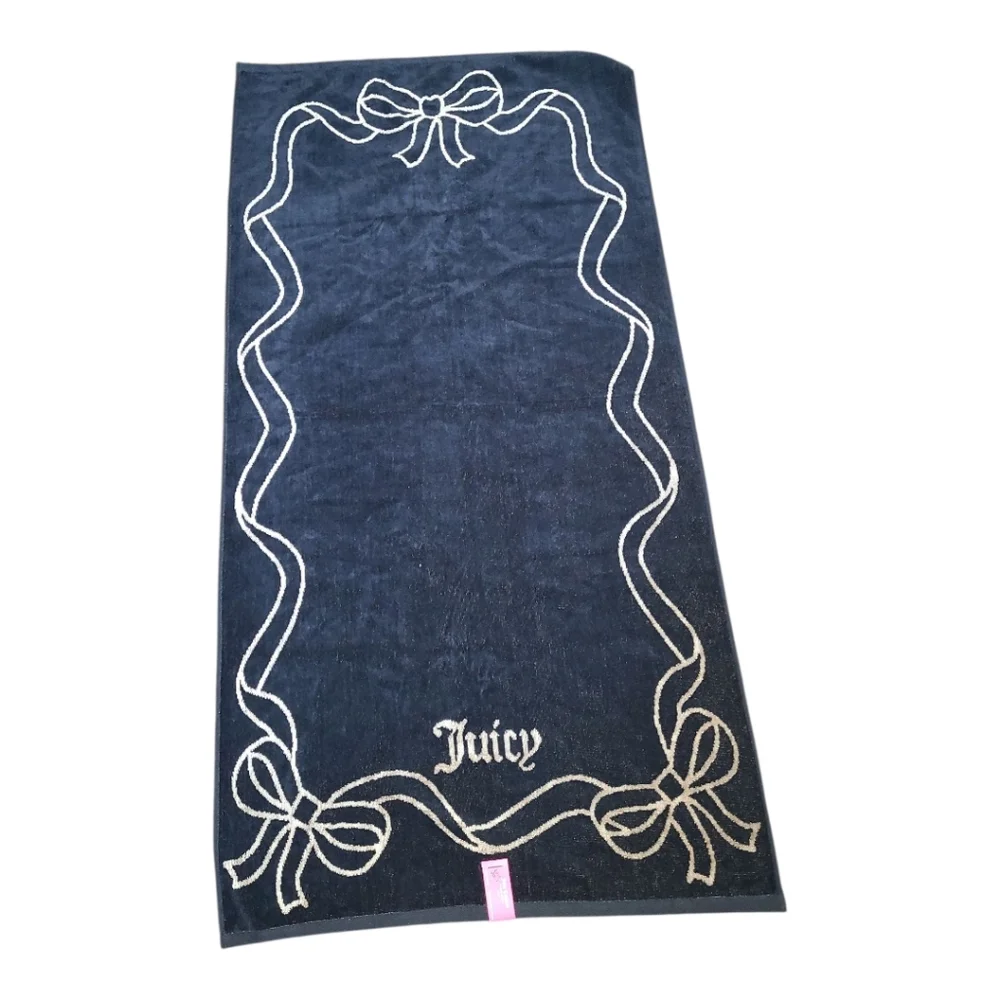 Juicy Couture Black Towels with Gold Ribbon Design